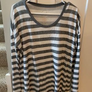 Gray and white blouse